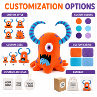 Peluche Monstre à un œil personnalisée, directement de l'usine, rembourrage en coton, tissu super doux - OEM/ODM pour marques à marque privée, commandes en gros