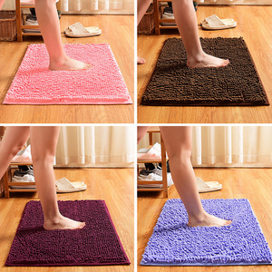 Tapis de bain en chenille rectangulaire, absorbant, antidérapant, pour salle de bain, chambre à coucher, usage domestique, couleur unie - Product Image 1