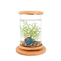 Bouteille en verre écologique sans plomb, mini base rotative, décoration pour aquariums, accessoires pour aquariums, compatible avec la pompe à air pour aquarium, disponible 24h/24 et 7j/7