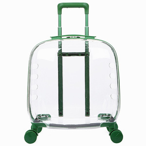 Transportadora de mascotas Baolujie, transparente, verde, portátil, tipo carrito, para viajes de gatos y perros - Product Image 5