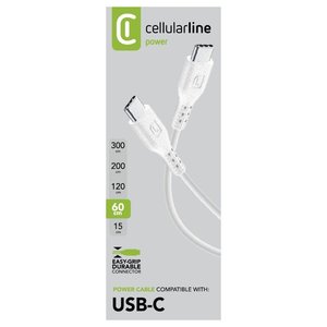 Cavo USB C POWER <b>CABLE</b> White 0,6m USBDATA06USBC2CW - Product Image 2