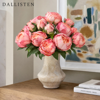 DALLISTEN Bouquet de pivoines artificielles couleur automne, fausses pivoines en lots pour centre de table de mariage, vente en gros pour fleuristes