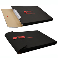 Carpeta de archivos A4 de cuero PU, soporte impermeable para documentos, sobre de archivo, Cartera de archivos de proyecto con cierre de corbata