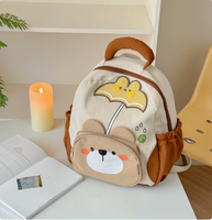 Sac à dos léger pour enfants avec fermeture éclair, motif lapin de dessin animé mignon, idéal pour la maternelle (garçons et filles)
