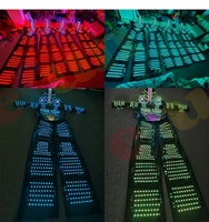 Costume de robot marcheur sur échasses à écran numérique LED, costume de robot LED pour fête, vêtements de scène, costume lumineux pour spectacle de danse