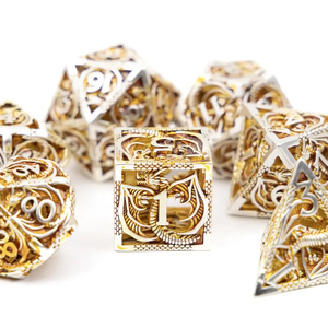 Conjunto Colecionável de Jogo de Tabuleiro em Metal com <span class=keywords><strong>Design</strong></span> de Dragão Branco Dourado, Brinquedo Promocional para Presente - Product Image 2