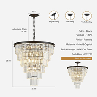 Luminaires suspendus ronds de luxe pour escalier et plafond, lustres en cristal pour hall d'entrée, anneaux LED