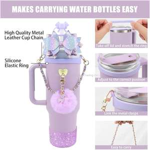 Accesorios para Vasos <span class=keywords><strong>de</strong></span> 40 Onzas, Incluye Pajita <span class=keywords><strong>de</strong></span> Silicona con Lazo, Tapa, Protector <span class=keywords><strong>de</strong></span> Base, Correa <span class=keywords><strong>de</strong></span> <span class=keywords><strong>Cuero</strong></span> para Botella - Product Image 2