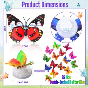 Nicro <span class=keywords><strong>precio</strong></span> al por mayor brillante autoadhesivo 3D colorido mariposa <span class=keywords><strong>pegatinas</strong></span> de <span class=keywords><strong>pared</strong></span> Led luz de noche luminosa brillante decoración del hogar - Product Image 3
