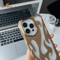 Coque de Téléphone Ultra-Fine en TPU Haute Qualité à Motif Flamme avec Texture 3D et Refroidissement pour iPhone 16 Plus 15 13 12 11 14 Pro Max
