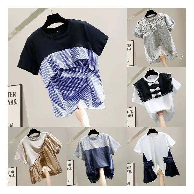 2024 new summer Korean style trendy women's cotton short-sleeved T-shirt women's loose half-sleeved bottoming shirt