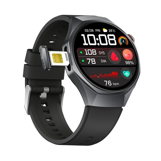 GE400 4G Smart Watch with SIM Card AMOLED Screen ECG Blood Pressure Blood Oxygen Monitor SOS Call AI Health Analysis Smartwatch