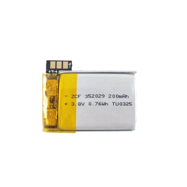 KC CB Certified Rechargeable Lithium Ion Battery Pack ZCF 352029 200mAh 3.8V Lithium Polymer Battery