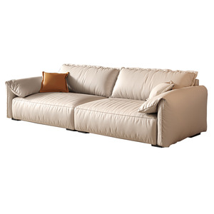 <span class=keywords><strong>Canapé</strong></span> en cuir crème Japandi moderne 2 places, <span class=keywords><strong>canapé</strong></span> minimaliste <span class=keywords><strong>à</strong></span> assise profonde, meubles de salon pour hôtel, villa, maison - Product Image 5
