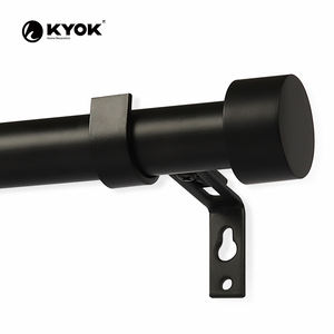 Juego de Barra de Cortina de Metal Negro Mate KYOK, Diseño Elegante, Soporte Invisible para Decoración Moderna del Hogar, Uso en Interiores y Exteriores - Product Image 3