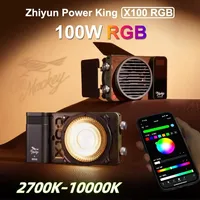 Lumière LED ZHIYUN MOLUS X100 RGB 100W alimentée par batterie, température de couleur 2700K-10000K, matériau ABS, éclairage vidéo et photo extérieur