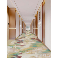 Großhandel 80% Wolle 20% Nylon Hotel-Flurteppich Blumenmuster Wand-zu-Wand-Teppich