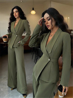 Collection Automne 2026 – Ensemble Blazer et Pantalon Droit Élégant et Tendance pour Femme, Style Européen et Américain, Manches Longues