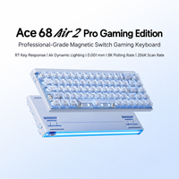 Clavier de jeu mécanique magnétique filaire Mchose Ace 68 Air 2 avec touches PBT, disposition anglaise 65%, effet Hall, déclenchement rapide, RGB 8000Hz