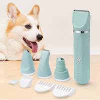 Tondeuse automatique pour chiens et chats, kit de toilettage pour animaux de compagnie de style cartoon de luxe avec têtes interchangeables en acier inoxydable et en plastique