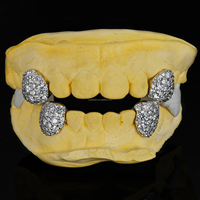 Grillz personnalisés en or, argent sterling, plaqué or 10k 14k 18k, certifiés par un tiers, Hip Hop Moissanite Star Gills pour hommes Micro