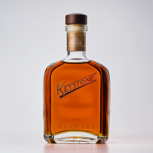 Bouteilles en verre rondes transparentes créatives 500 ml avec bouchon couronne, haute qualité, pour whisky, vodka, <span class=keywords><strong>tequila</strong></span>, liqueur, emballage personnalisé avec logo - Product Image 2