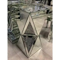Lampe créative design miroir pour thé, vin et fleur, table d'appoint intelligente sur pied avec côté en verre pour meubles de maison