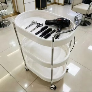 Factory Direct Sales Salon Trolley Mobile Beauty Storage <b>Cart</b> Luxury <b>Rolling</b> Hairdressing Organizer for Barber - Product Image 5