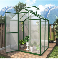 Kit de serre en métal 6*4 pieds avec couverture en polycarbonate pour jardin domestique, mini serre, aménagement paysager, nature