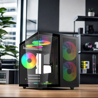 Casing PC Gaming kualitas tinggi casing ATX Gaming komputer Desktop kubus lebar casing komputer & rak ruang ganda kabinet PC