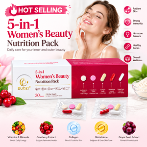 DUOZI Paquete de Nutrición y Belleza 5 en 1 para Mujer, 30 Sobres, Multivitamínico, Arándano, Colágeno, Glutatión, Semilla de Uva, Vegano, Natural, para Adultos - Product Image 4
