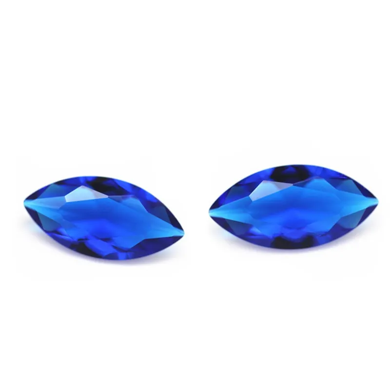Gemme Wuzhou Jinying colore blu pietra sintetica pietra Marquise forma 2.5x5mm pietre preziose di vetro sciolto