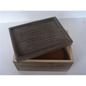 <b>Vintage</b> Style Charred Wooden Gift <b>Box</b> Rectangle With Lid Customizable Size For Gift Packaging - Product Image 1