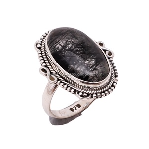 Bague en argent sterling 925 faite à la main avec pierre précieuse en rutile naturel, cadeau classique pour fiançailles, anniversaire, mariage, fête - Product Image 1