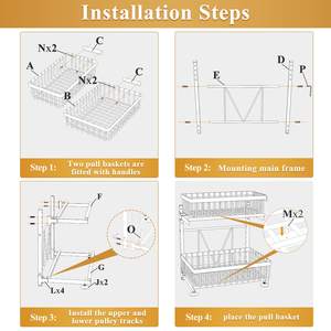 Organizadores para Debajo del Fregadero del Baño, Organizador Metálico Extraíble para Gabinete, Estante de Almacenamiento Deslizante Ajustable con 2 Niveles - Product Image 6