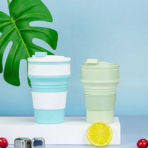 Camping Hiking Drinks Water Silicone Folding Bottle <b>Reusable</b> Collapsible Travel Cup - Product Image 3