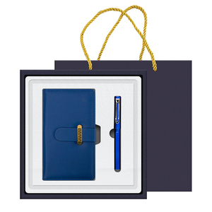 Nouvel ensemble cadeau d'<span class=keywords><strong>entreprise</strong></span> : Carnet A6 à anneaux dorés + Stylo à encre gel noir, emballage coffret cadeau, fournitures <span class=keywords><strong>de</strong></span> <span class=keywords><strong>bureau</strong></span> promotionnelles - Product Image 2