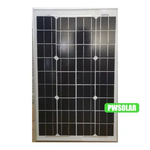 PWSOLAR 30年保修顶级太阳能电池板30w太阳能单模块36电池，价格低廉，适用于家庭成套套件和太阳能灯