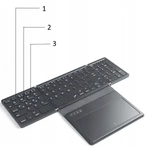 Teclado BT sem fio dobrável B055 com Touchpad Teclado dobrável de bolso para Laptop Telefone Tablet Teclado recarregável sem fio