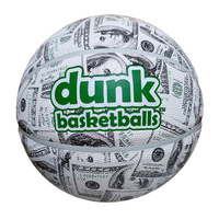 Ballon de basket-ball en cuir PU imprimé personnalisé avec logo coloré créatif impression numérique basket-ball entraînement extérieur