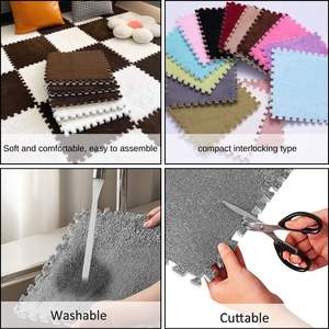 Fabrik Großhandel: 9 Stück. Baby Crawling <span class=keywords><strong>Interlocking</strong></span> Teppich Puzzle. 30x30 cm. Wasch bares buntes Plüsch-Teppich-Puzzle - Product Image 5