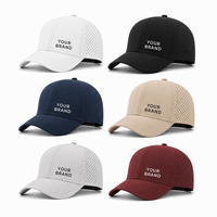 Casquette de baseball personnalisée perforée au laser, séchage rapide, avec logo brodé, idéale pour la course en extérieur et les marques de détail