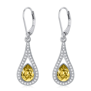 Pendientes de gota de nicho de gama alta para mujer, pendientes de gota con palanca de piedra natal de lágrima personalizada de plata 925 para mujer, joyería fina - Product Image 2
