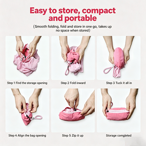 Bolsa de Compras Plegable Reutilizable de Nailon Personalizada, Resistente, Lavable, Impermeable, con Logotipo Publicitario - Product Image 4