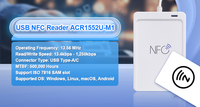 Lector RFID de 13,56 MHz, largo alcance, NFC, sin contacto, mensaje NDEF, lector de tarjetas de Control de acceso inteligente, ACR1552U-M1