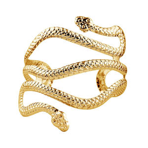 Brazalete de Aleación con Cabeza de Serpiente de Moda Euroamericana, Ajustable, Exagerado, Abierto, en Forma de Serpiente Enrollada, Accesorio para Fiesta - Product Image 6