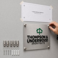 Panneau de hall en acier inoxydable brossé avec lettres acryliques 3D, signalétique murale métallique personnalisée pour réception de bureau et hôtel