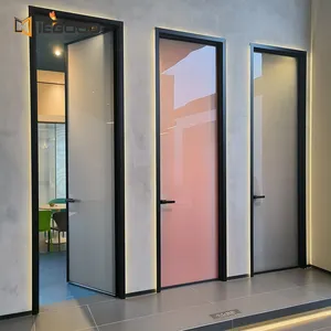 Горячая Распродажа, современный дизайн, Минималистичная цветная тонкая алюминиевая входная дверь для ванной комнаты