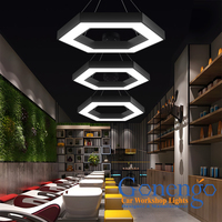 Luminaire de bureau moderne, lumière linéaire LED, luminaire suspendu hexagonal pour magasin, luminaire suspendu au plafond