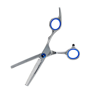 Juego de tijeras de peluquería de acero inoxidable, tijeras de entresacar con mango largo para uso doméstico y de mascotas - Product Image 2